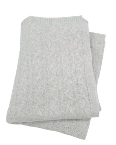 Alashan Cashmere 100% Cashmere Cozy Cable Knit Throw