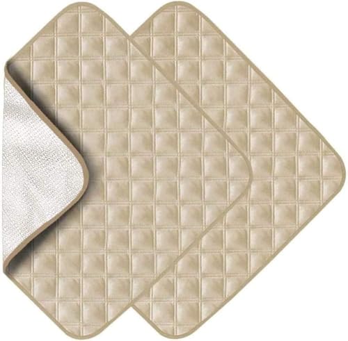 2-Piece Reusable Waterproof Absorbent Chair Pads, Brown, 56 × 53 cm