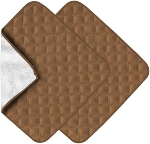2-Piece Reusable Waterproof Absorbent Chair Pads, Brown, 56 × 53 cm