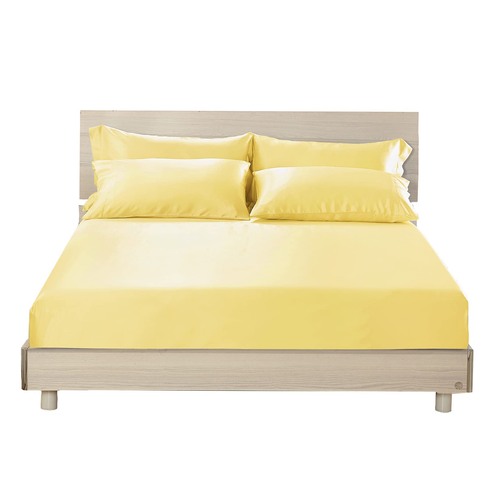 3-Piece 100% Mulberry Silk Fitted Sheet Set with 2 Pillowcases, 19 Momme, 16" Deep Pocket