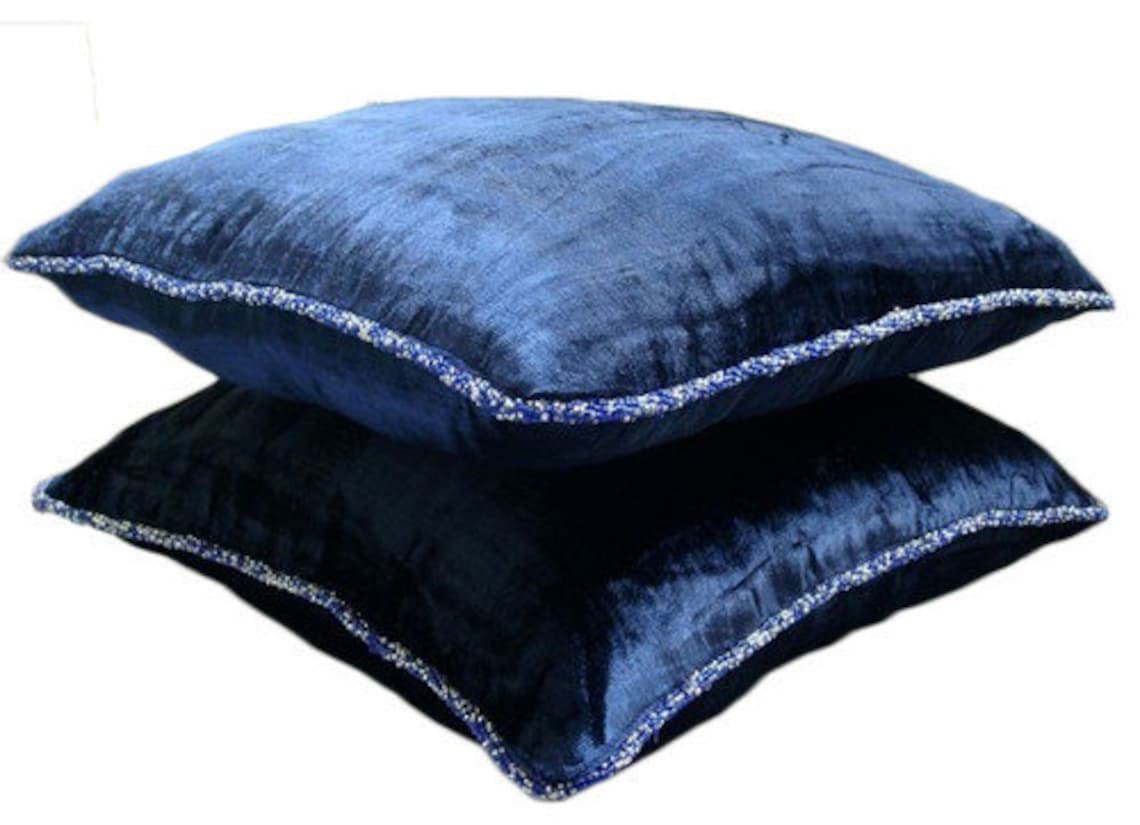 Light Brown Velvet Beaded Cord Cushion Cover, Choco Shimmer