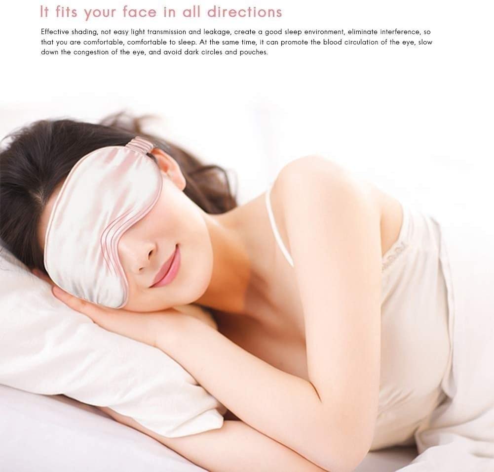 Silk Satin Blackout Sleep Mask with Adjustable Strap