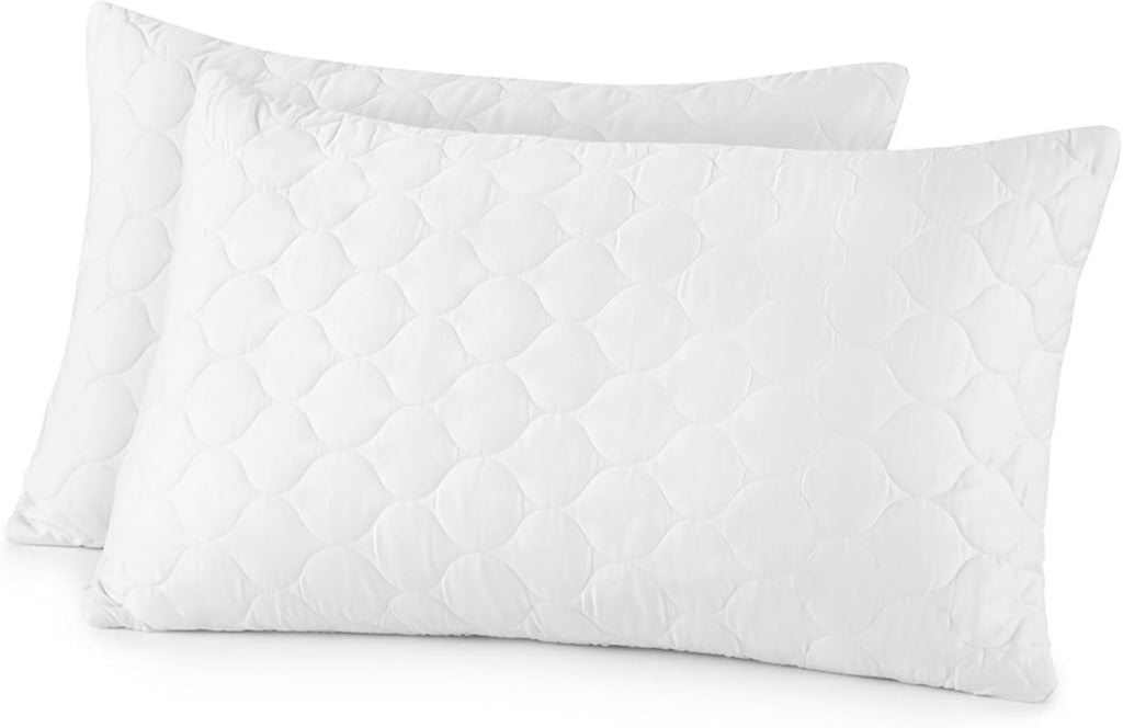 Whisper Organics Quilted Pillow Protector 100% Organic Cotton, Edge Piping