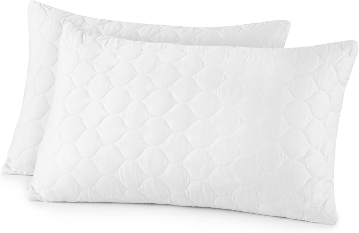 Whisper Organics Quilted Pillow Protector 100% Organic Cotton, Edge Piping