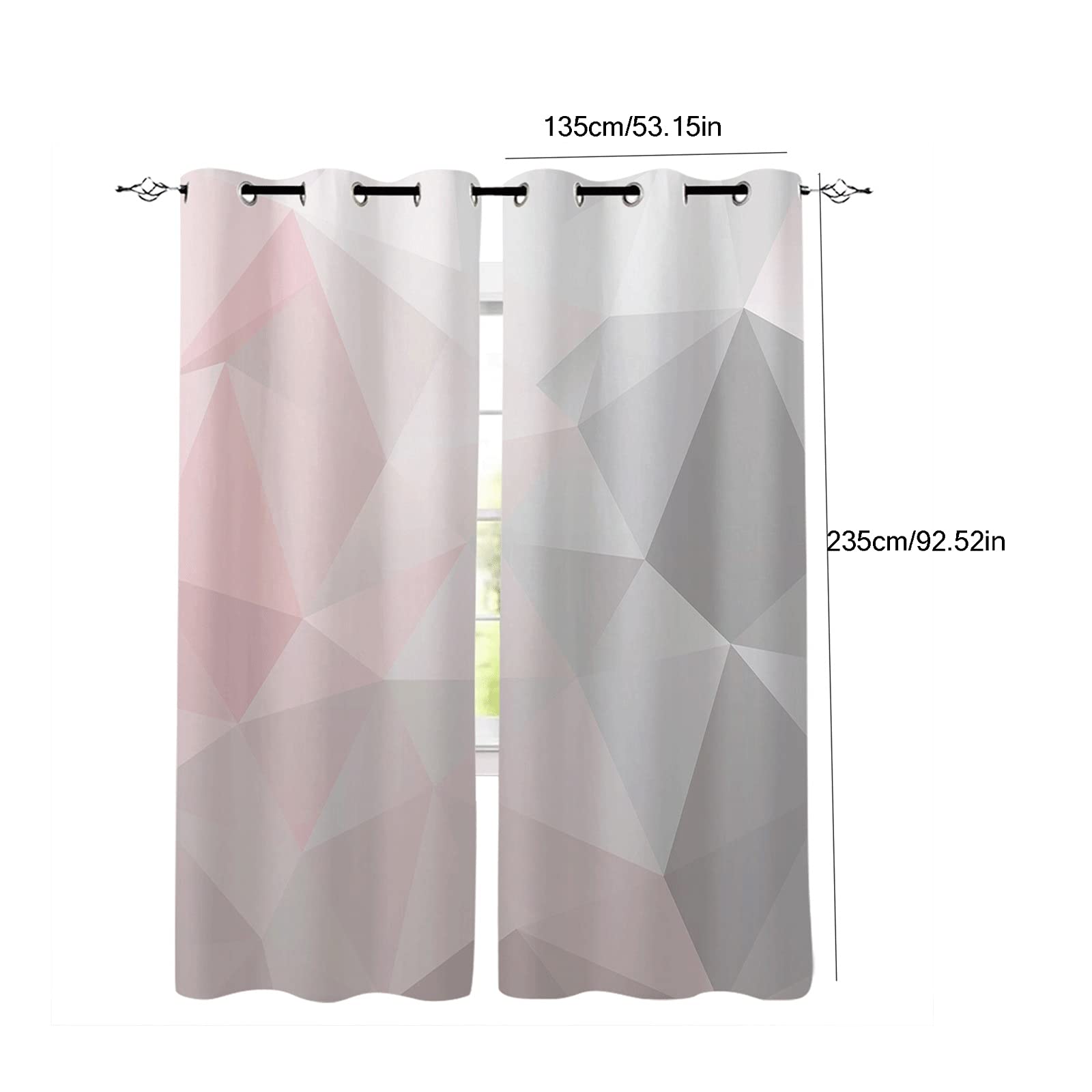 Geometric Gradient Blackout Curtains, 2 Panels, 70 × 100 cm