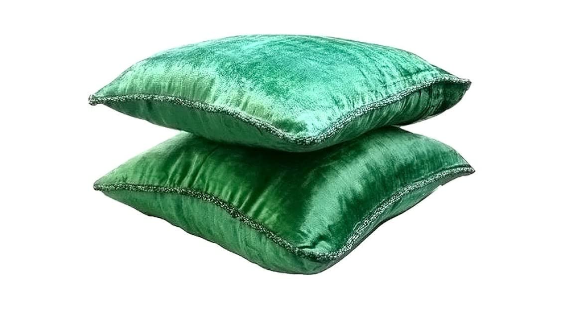 Light Brown Velvet Beaded Cord Cushion Cover, Choco Shimmer