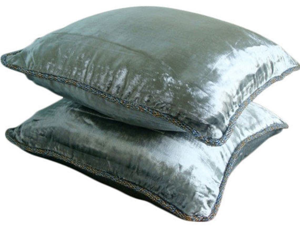 Light Brown Velvet Beaded Cord Cushion Cover, Choco Shimmer