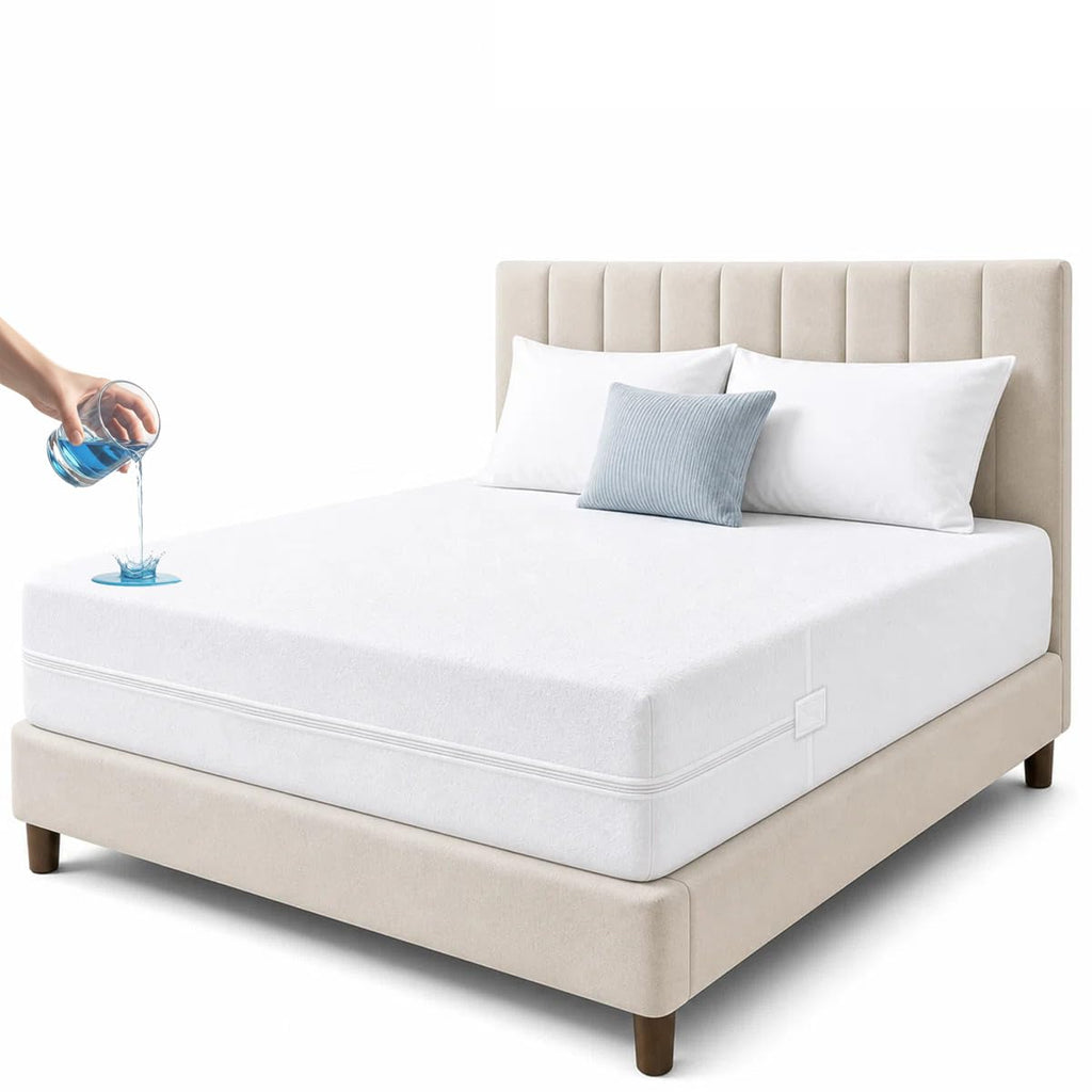 Waterproof Zippered Mattress Encasement, Breathable & Machine Washable