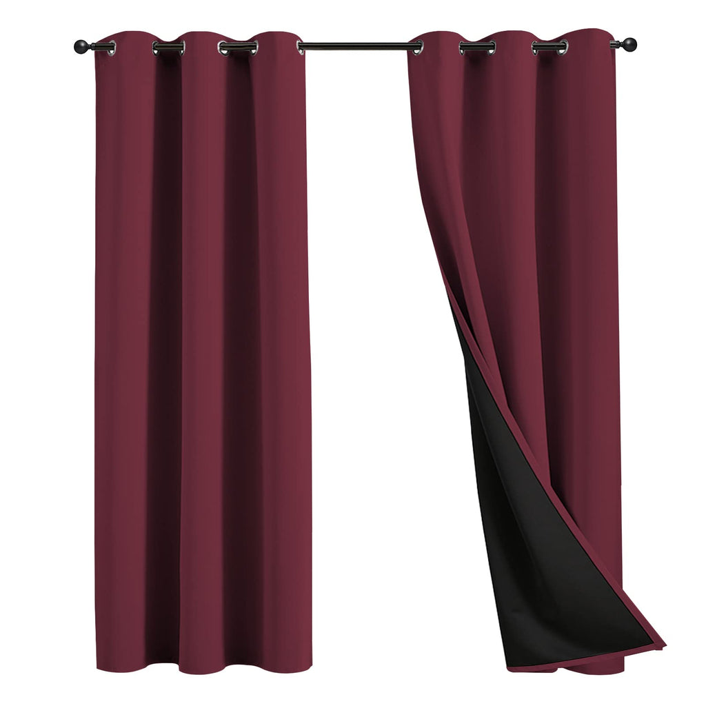 JSFLY 100% Blackout Curtains 84 inch Length for Bedroom 2 Panels