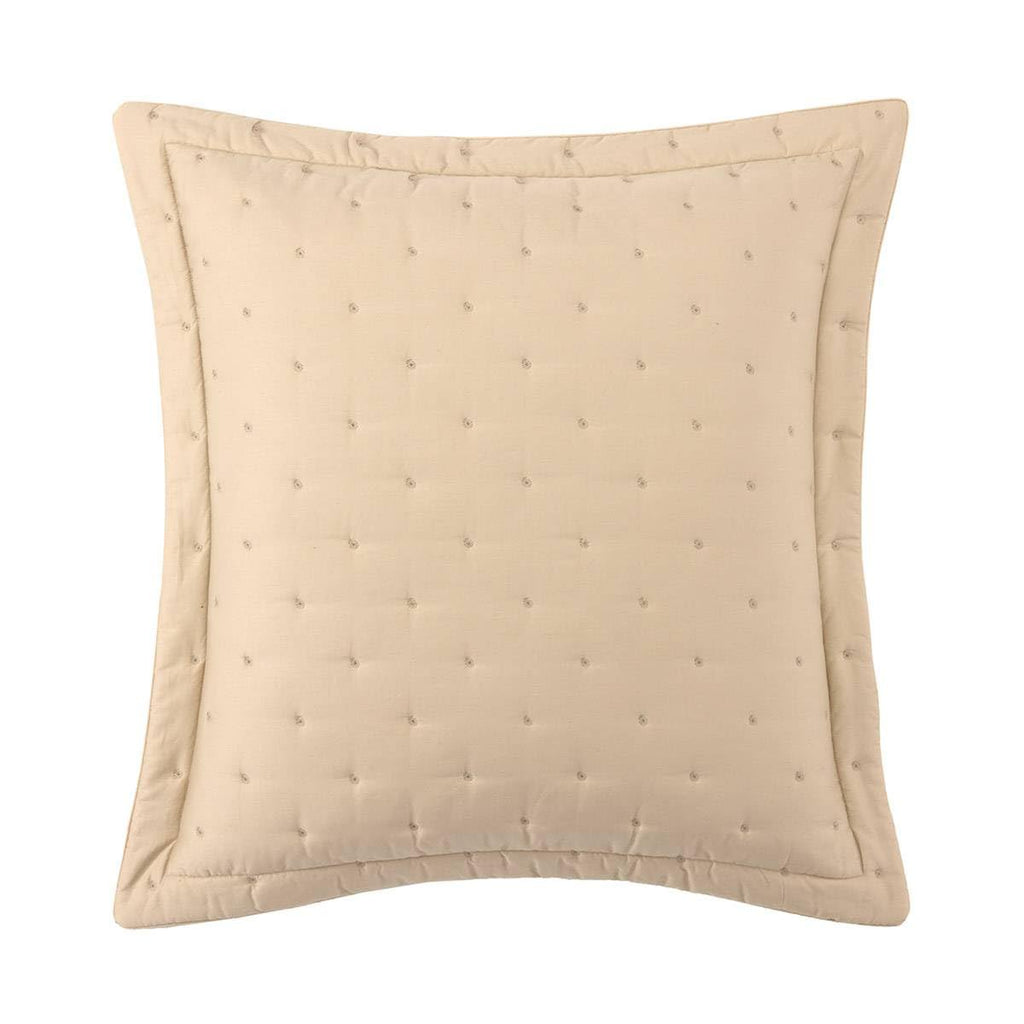 Organic Cotton Quilted Euro Pillow Sham, Dune, 26 × 26 in