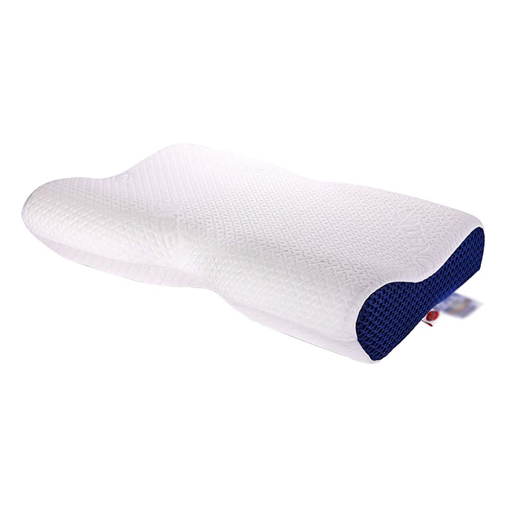 Contour Memory Foam Cervical Pillow with Washable Pillowcase, Blue