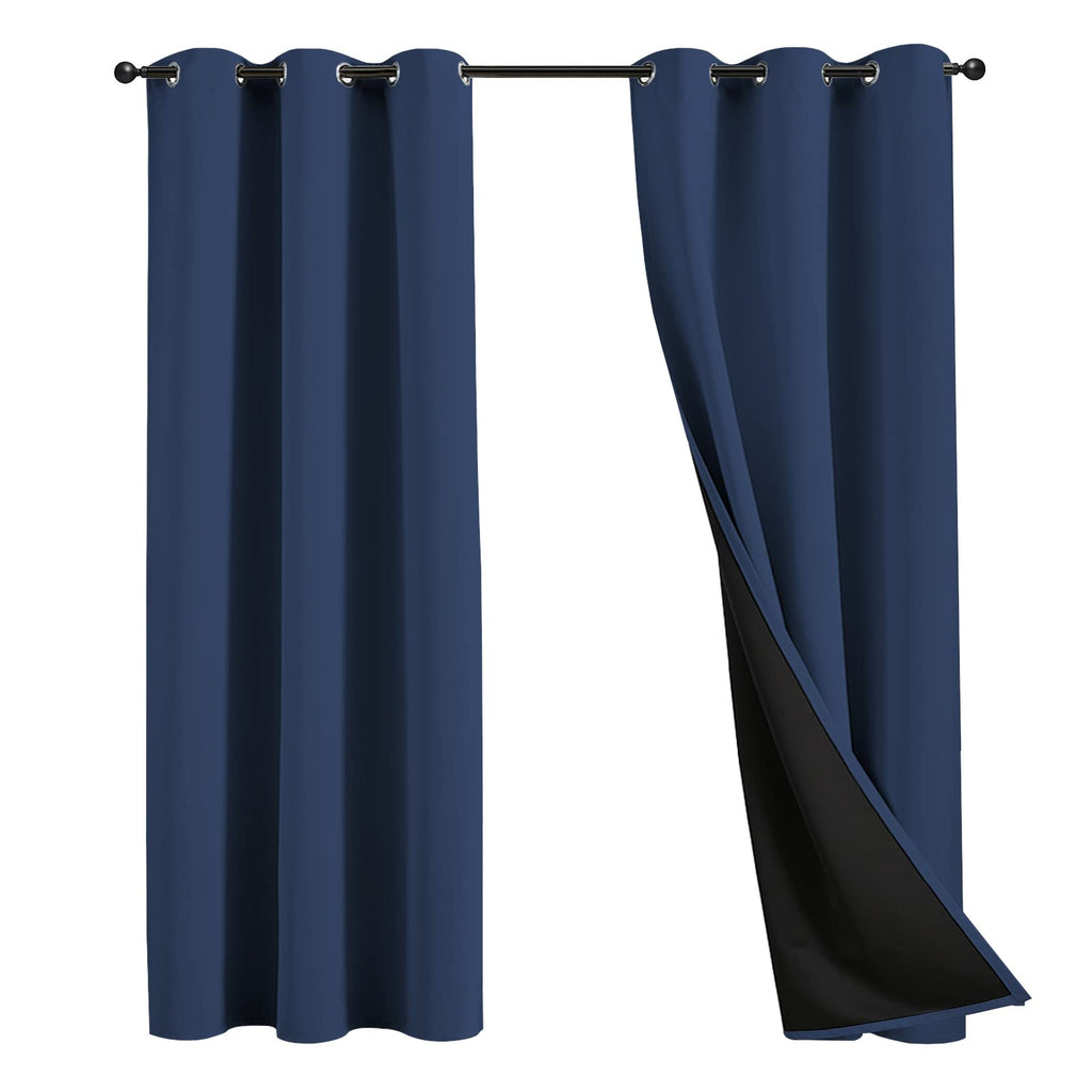 JSFLY 100% Blackout Curtains 84 inch Length for Bedroom 2 Panels