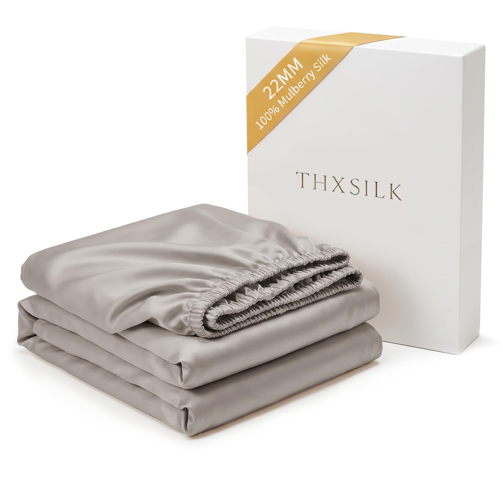 22 Momme Mulberry Silk Fitted Sheet, 16" Deep Pocket