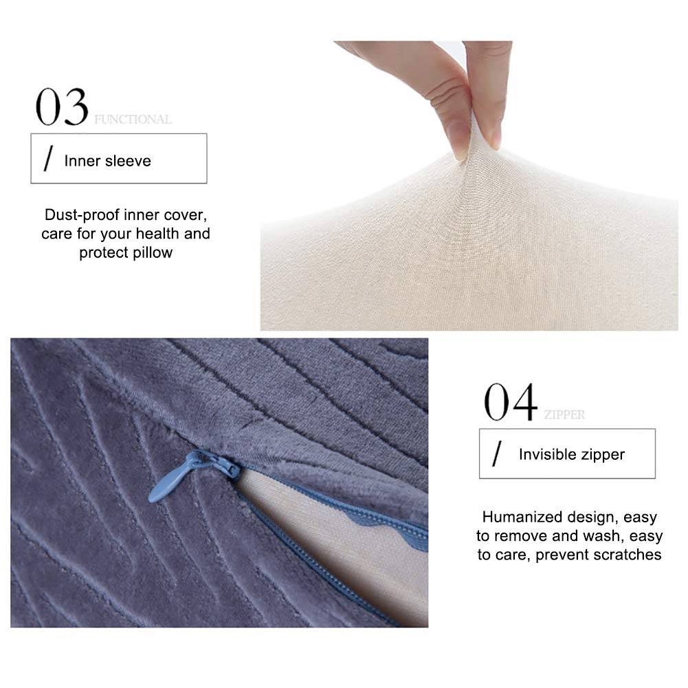 Ergonomic Contour Memory Foam Cervical Neck Pillow with Pillowcase
