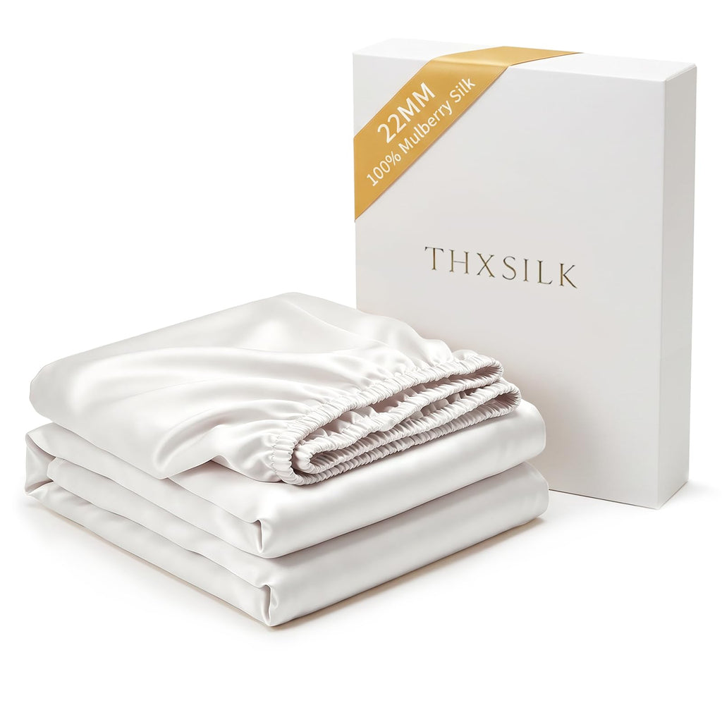 22 Momme Mulberry Silk Fitted Sheet, 16" Deep Pocket