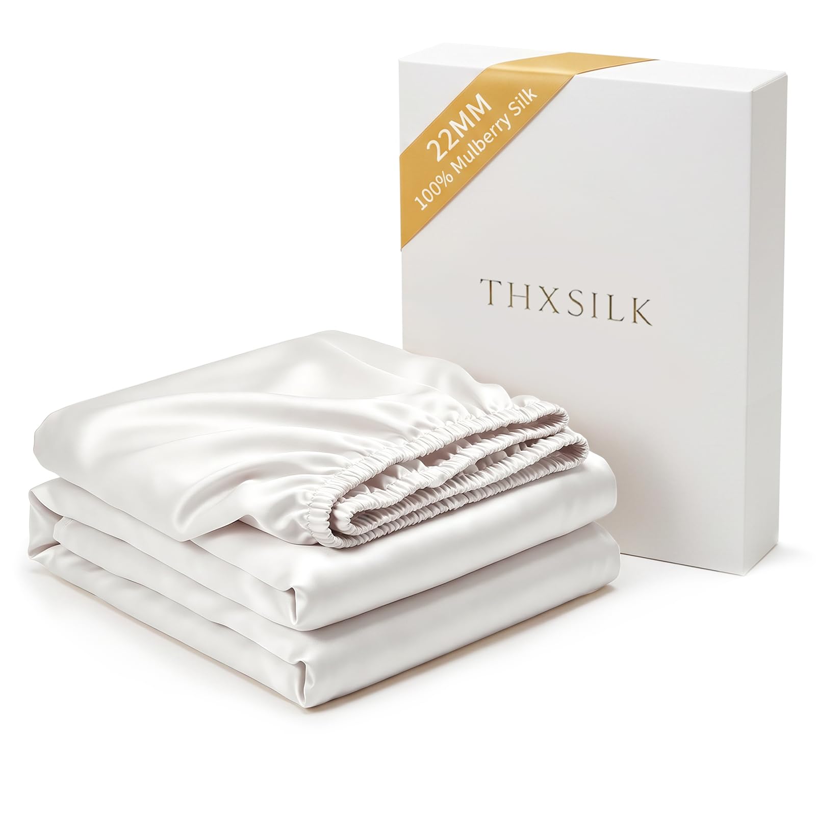 22 Momme Mulberry Silk Fitted Sheet, 16" Deep Pocket