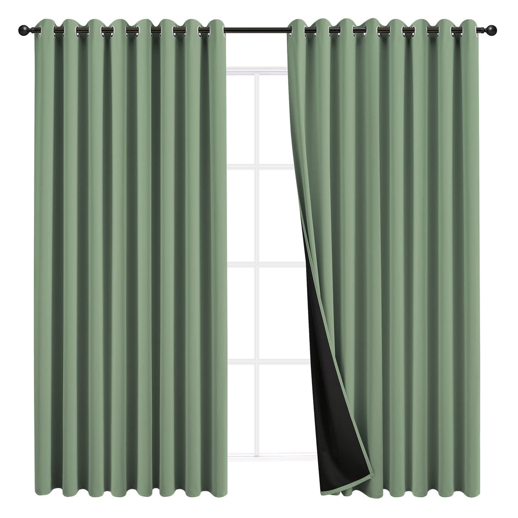 JSFLY 100% Blackout Curtains 84 inch Length for Bedroom 2 Panels
