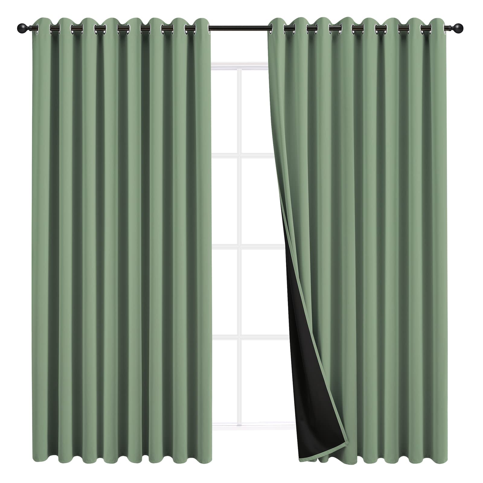 JSFLY 100% Blackout Curtains 84 inch Length for Bedroom 2 Panels