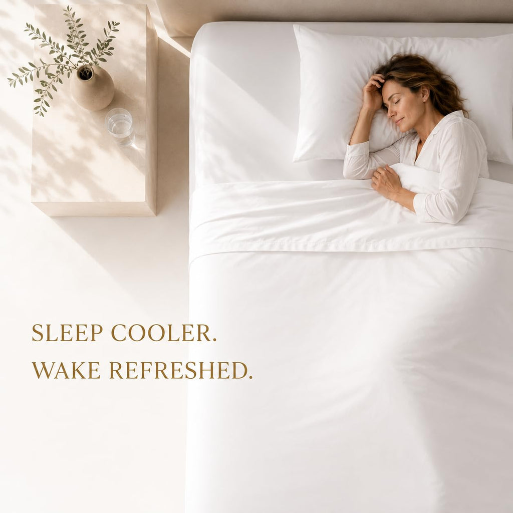 100% Bamboo Viscose Cooling Sheet Set, 300 Thread Count, Deep Pocket, White