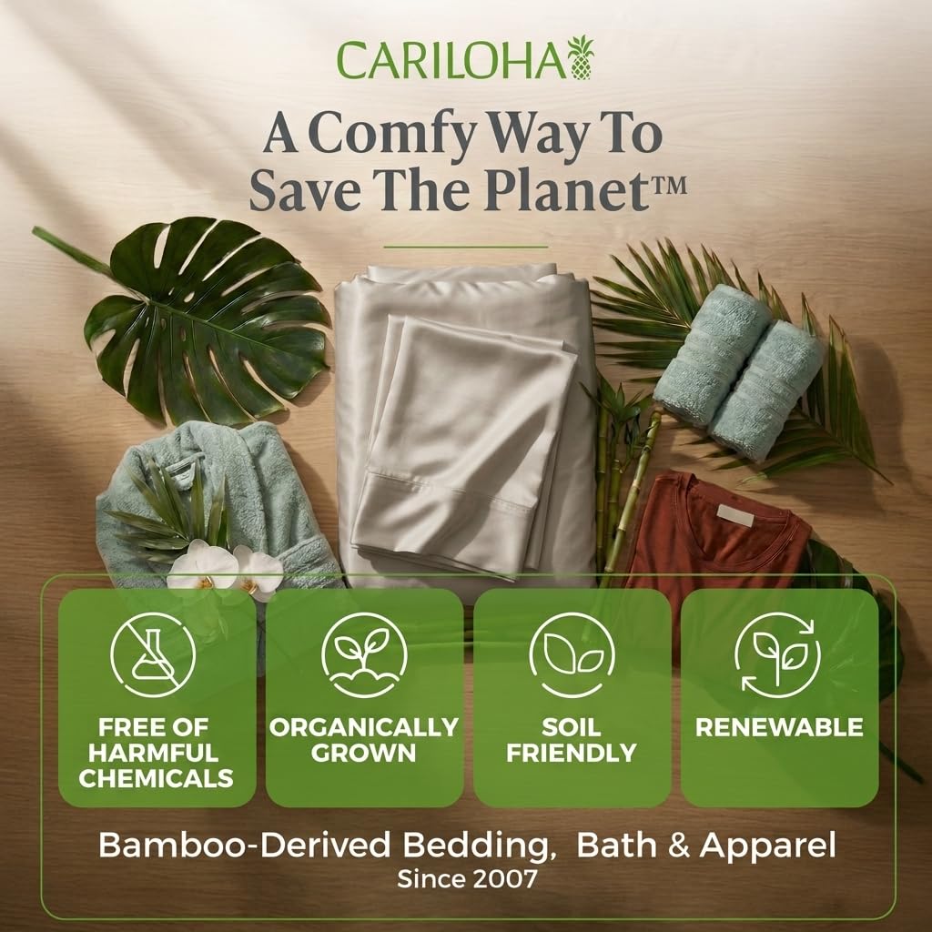 Cariloha Resort Sheet Set - Cooling Viscose from Bamboo - Harbor Gray - Queen