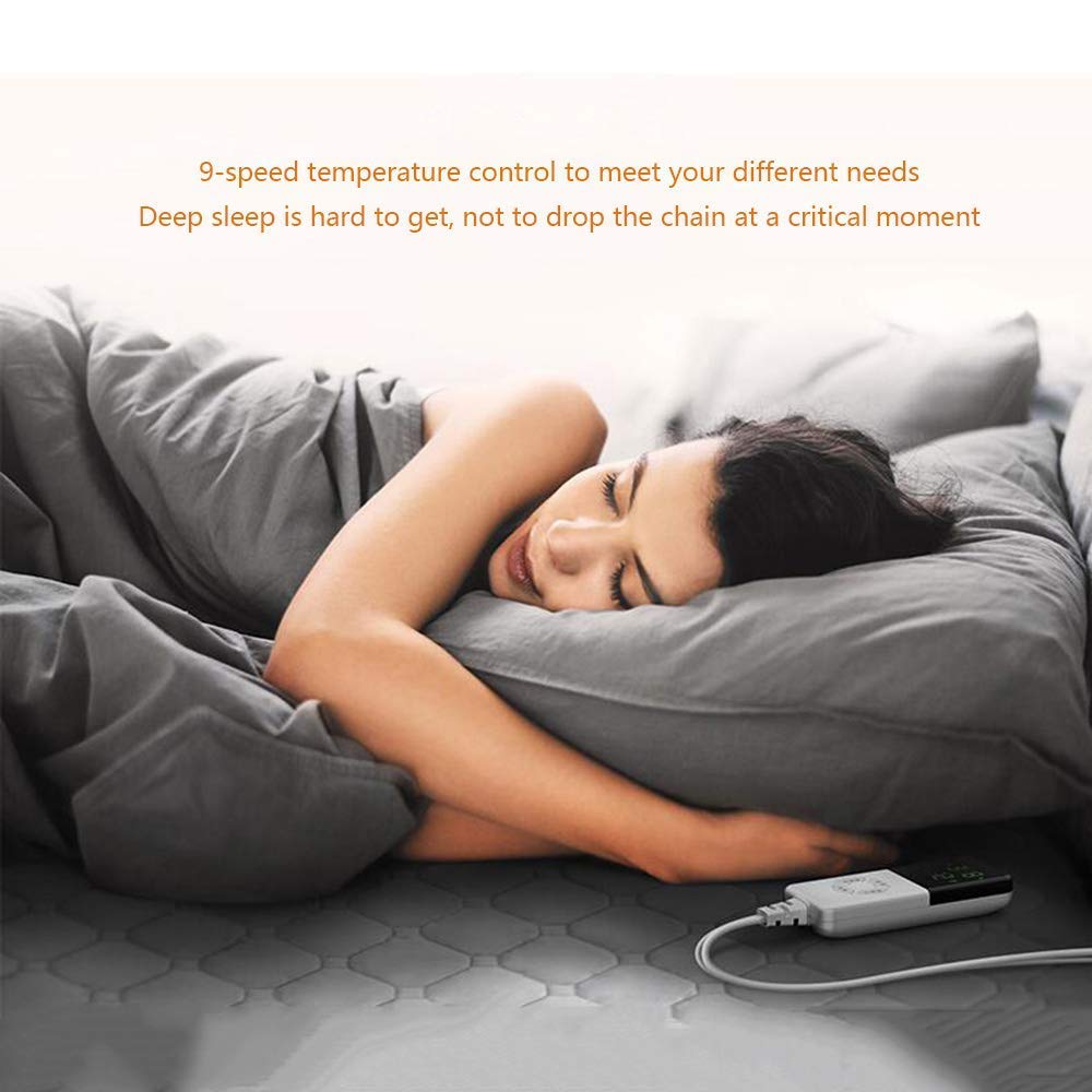 Electric Heated Blanket with 9 Heat Levels, 1–12H Timer & Auto Shut-Off