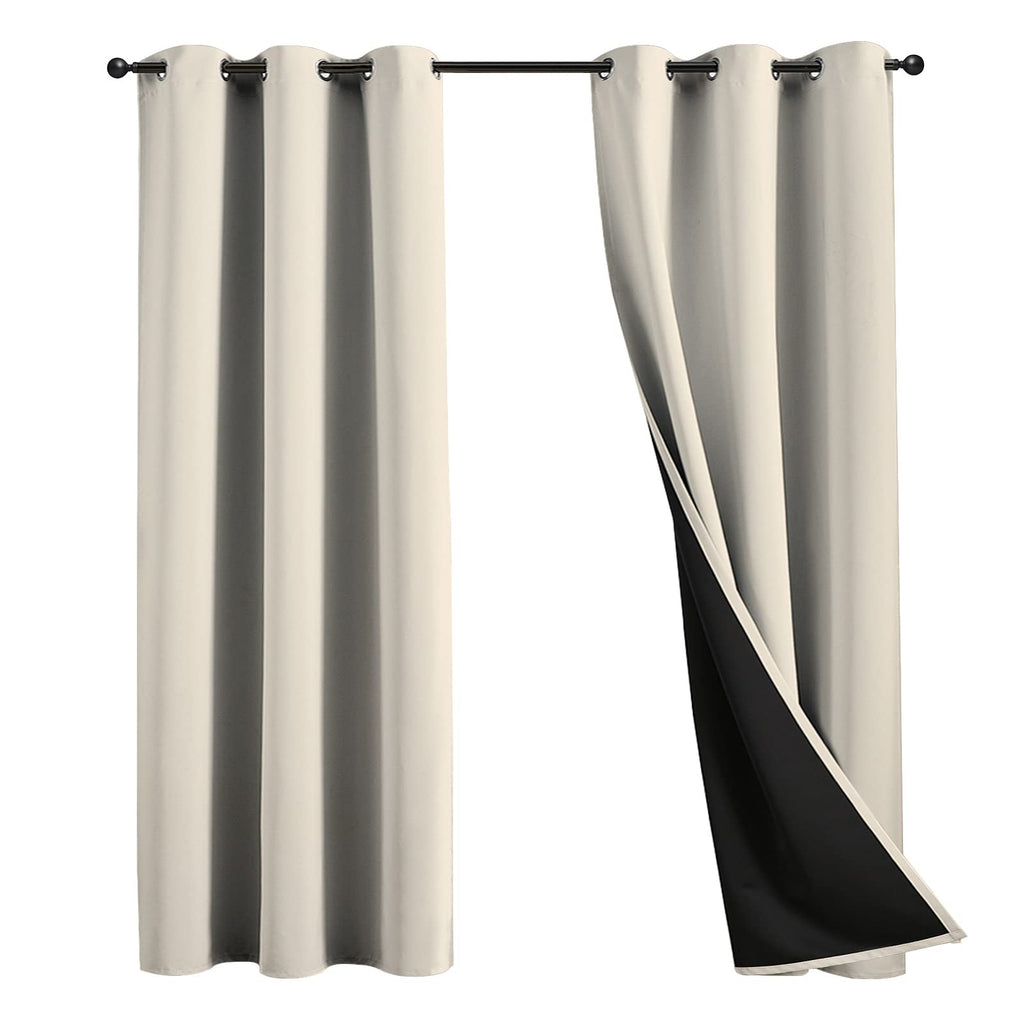 JSFLY 100% Blackout Curtains 84 inch Length for Bedroom 2 Panels