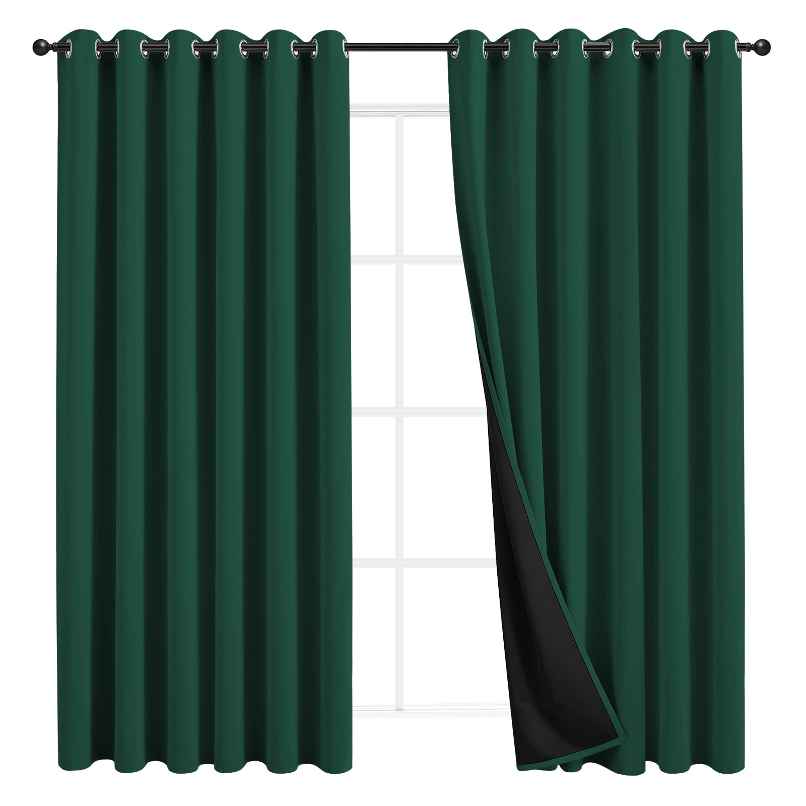 JSFLY 100% Blackout Curtains 84 inch Length for Bedroom 2 Panels