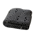 Double-Sided Jacquard Knit Throw Blanket, Black Gray White, 130 × 170 cm