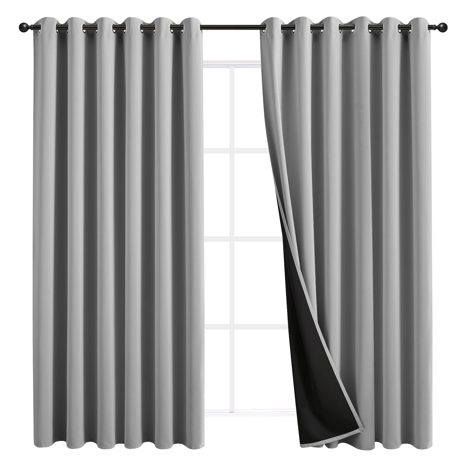 JSFLY 100% Blackout Curtains 84 inch Length for Bedroom 2 Panels
