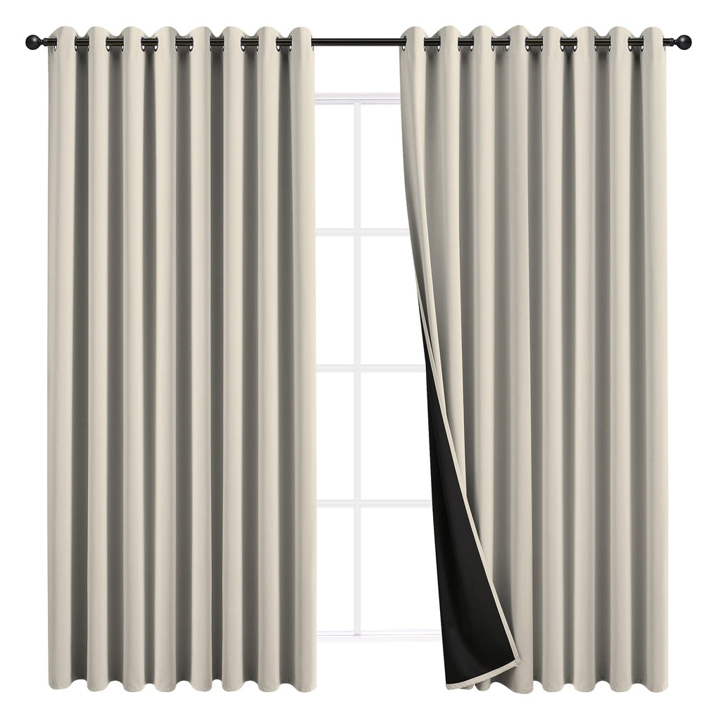 JSFLY 100% Blackout Curtains 84 inch Length for Bedroom 2 Panels