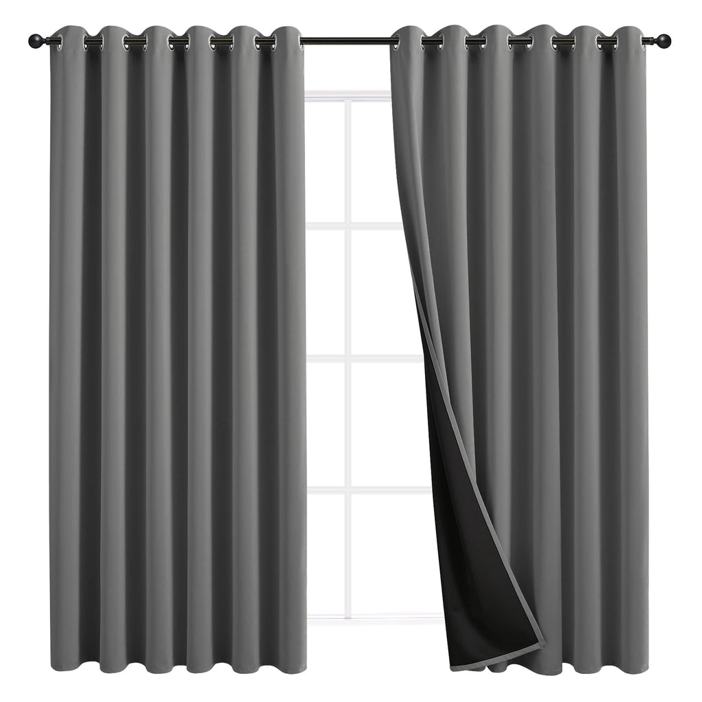 JSFLY 100% Blackout Curtains 84 inch Length for Bedroom 2 Panels