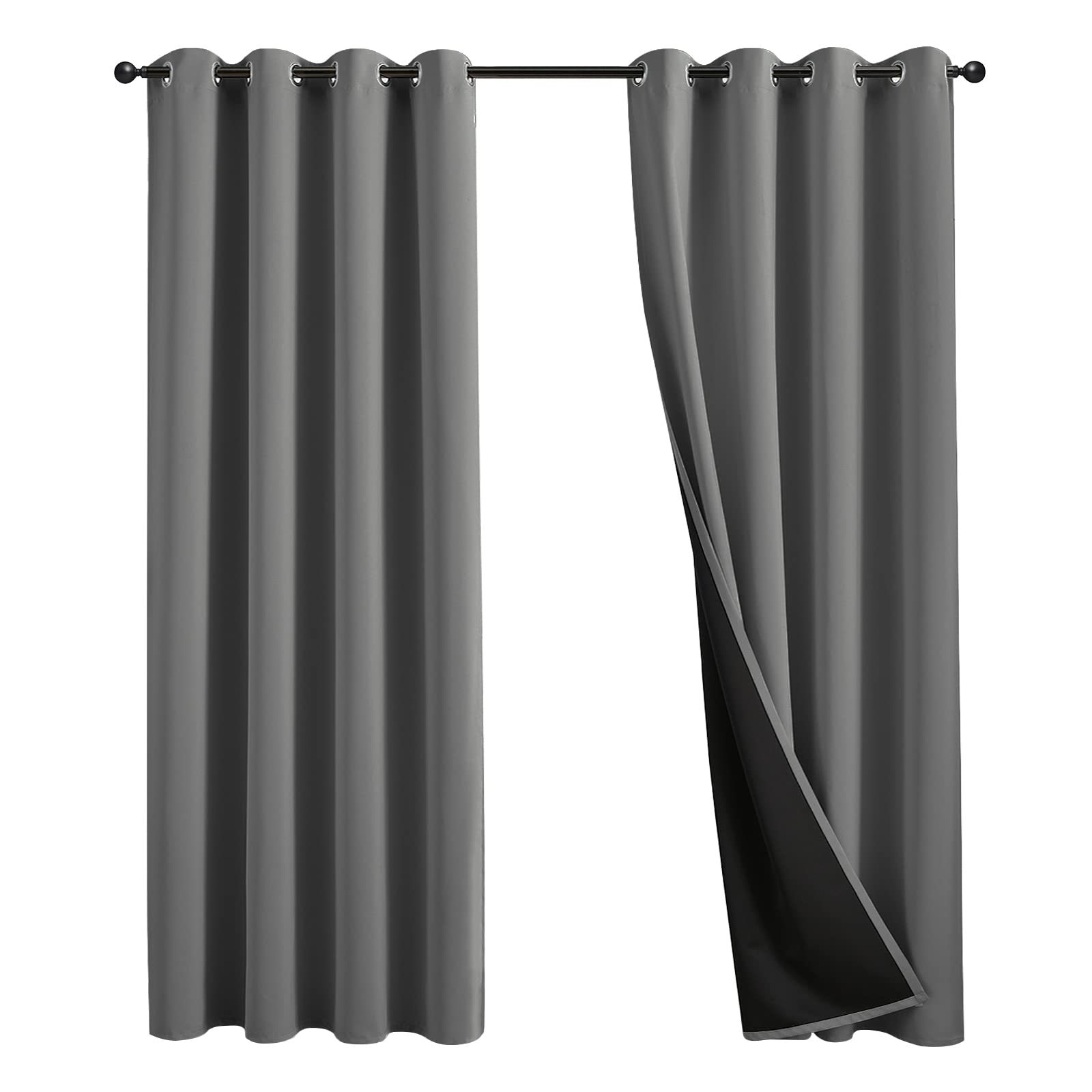 JSFLY 100% Blackout Curtains 84 inch Length for Bedroom 2 Panels