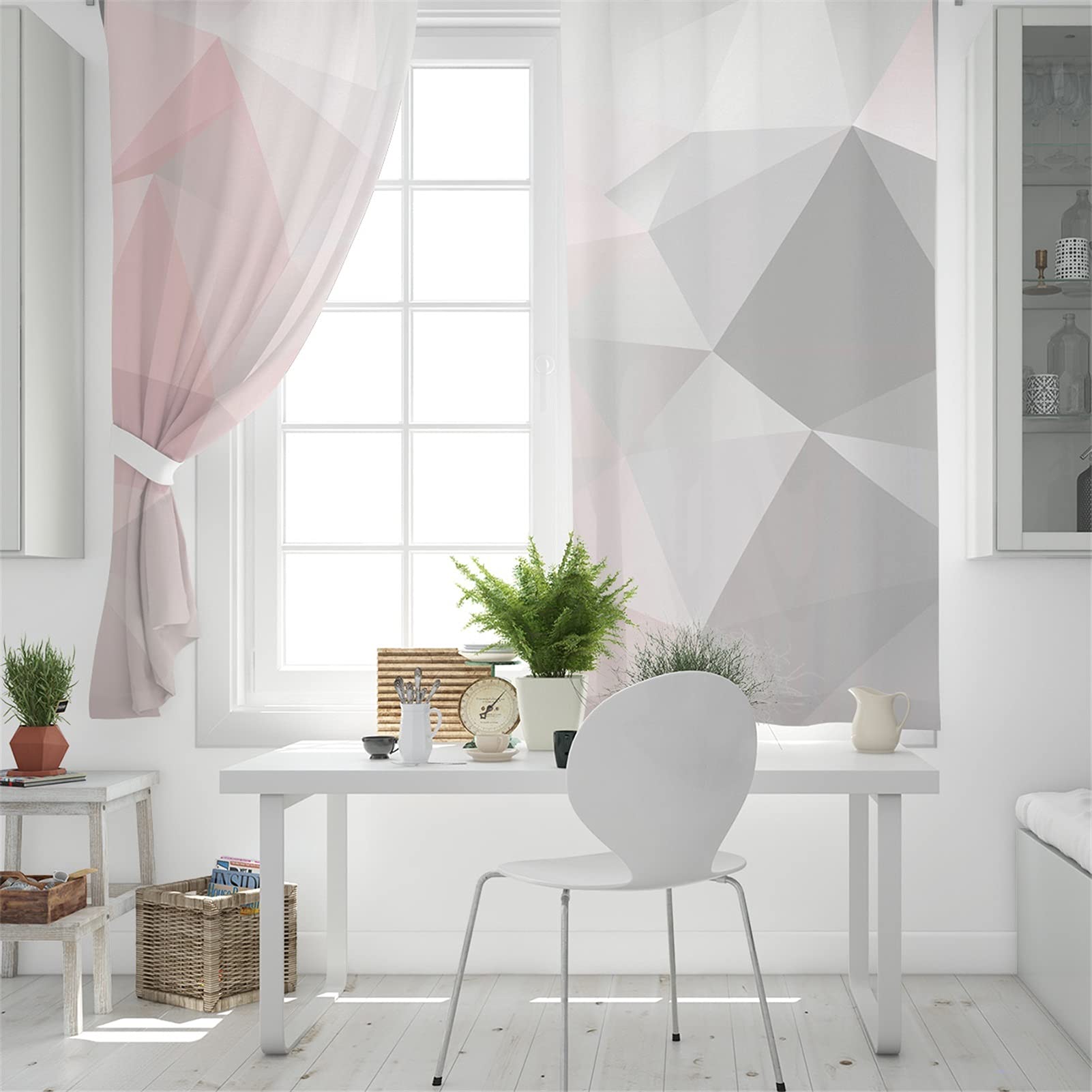 Geometric Gradient Blackout Curtains, 2 Panels, 70 × 100 cm