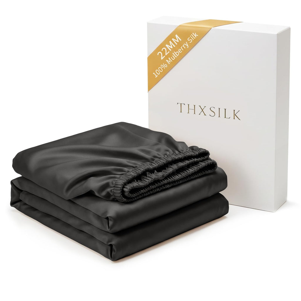 22 Momme Mulberry Silk Fitted Sheet, 16" Deep Pocket