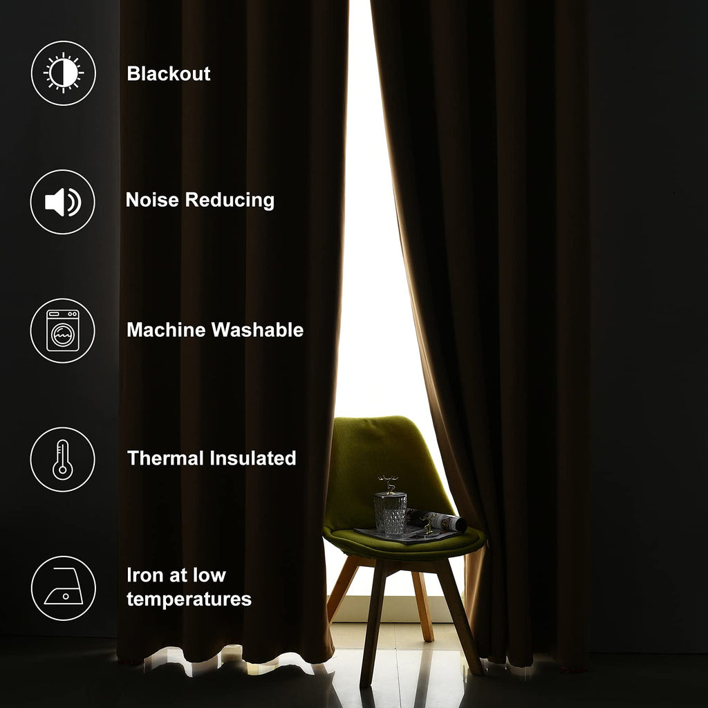JSFLY 100% Blackout Curtains 84 inch Length for Bedroom 2 Panels