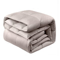 Fluffy White Duck Down Cotton Comforter Set with 2 Pillowcases, Gray, 160 × 210 cm