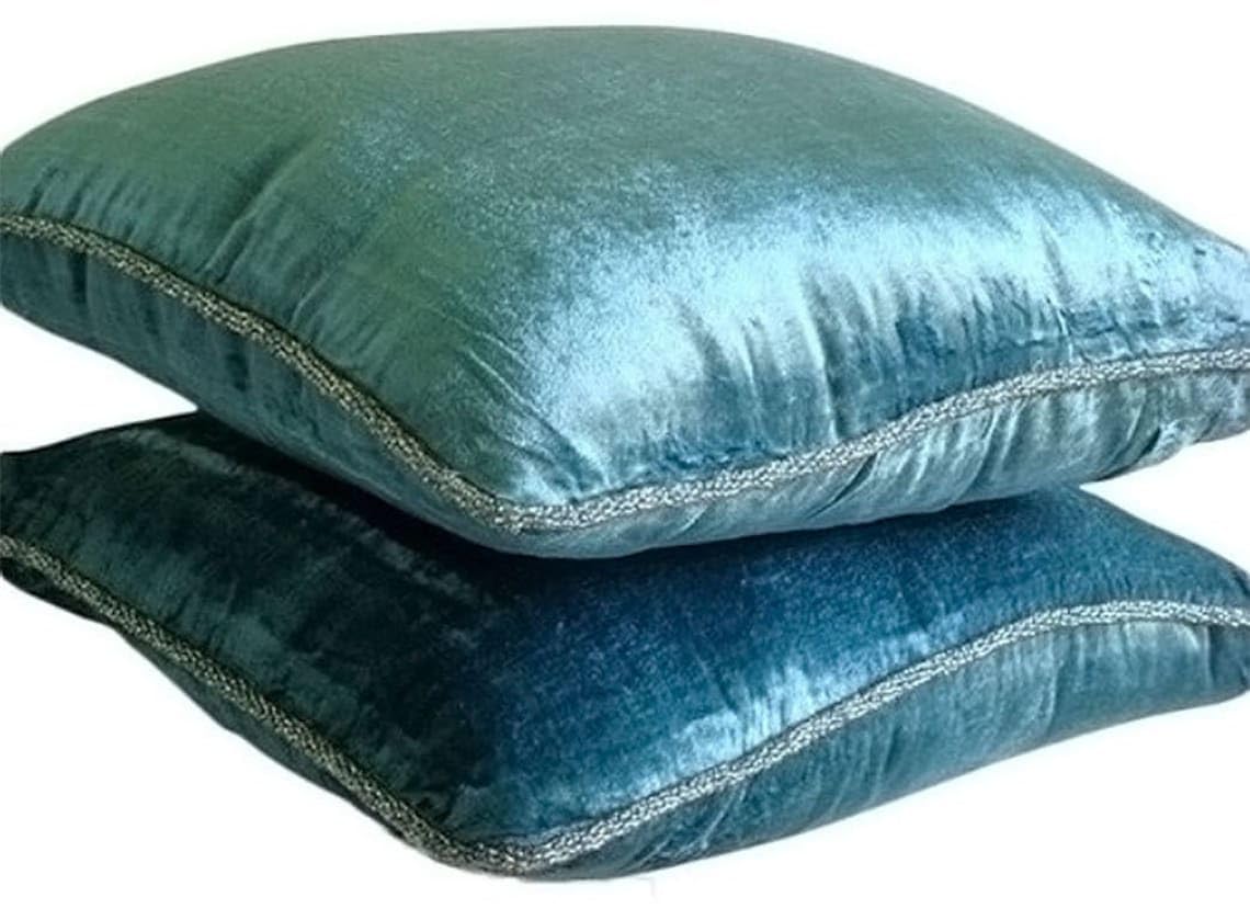 Light Brown Velvet Beaded Cord Cushion Cover, Choco Shimmer
