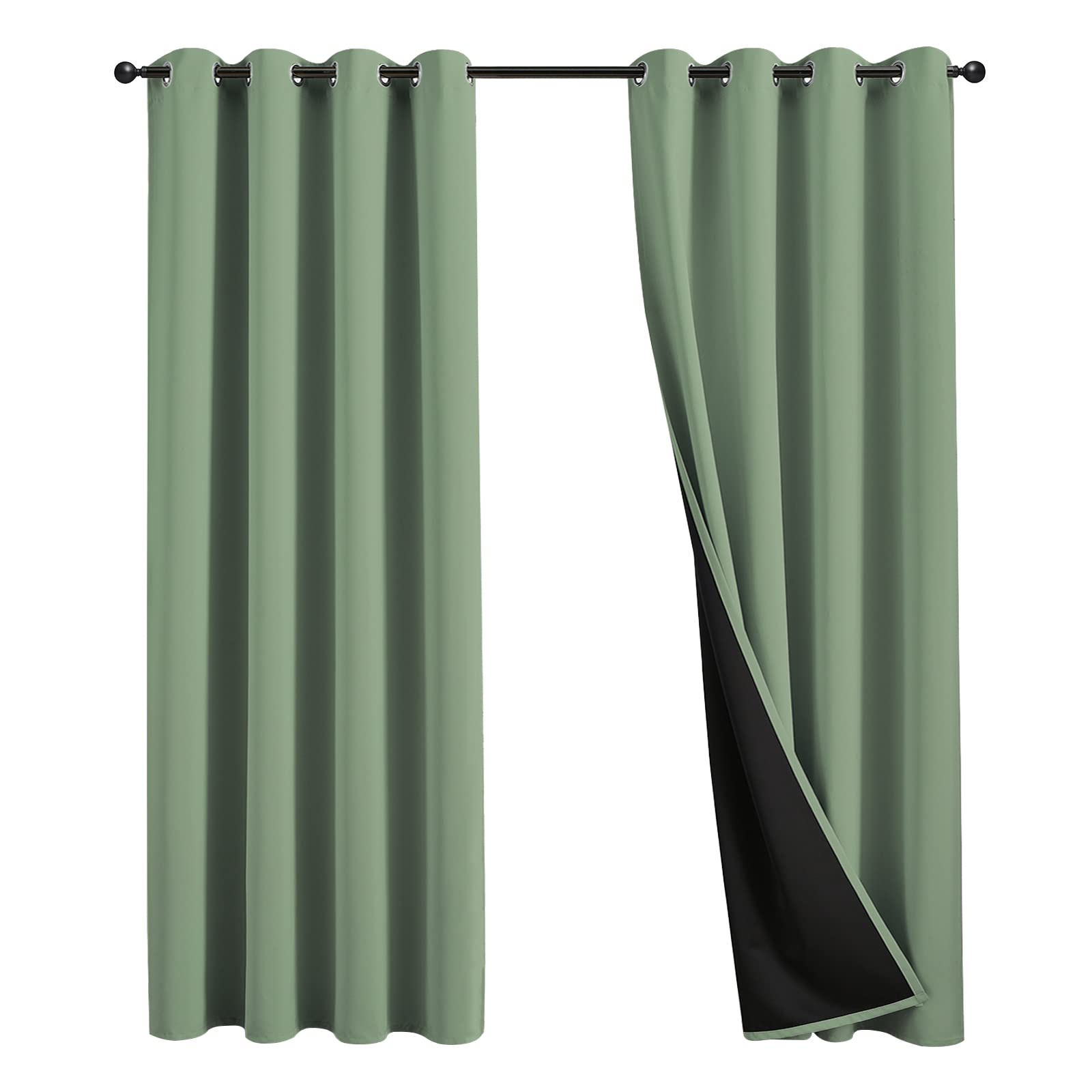JSFLY 100% Blackout Curtains 84 inch Length for Bedroom 2 Panels