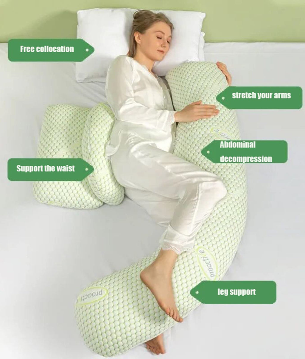 G-Shaped Full Body Pregnancy Pillow, Detachable, 150 × 50 cm