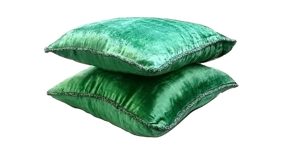 Light Brown Velvet Beaded Cord Cushion Cover, Choco Shimmer