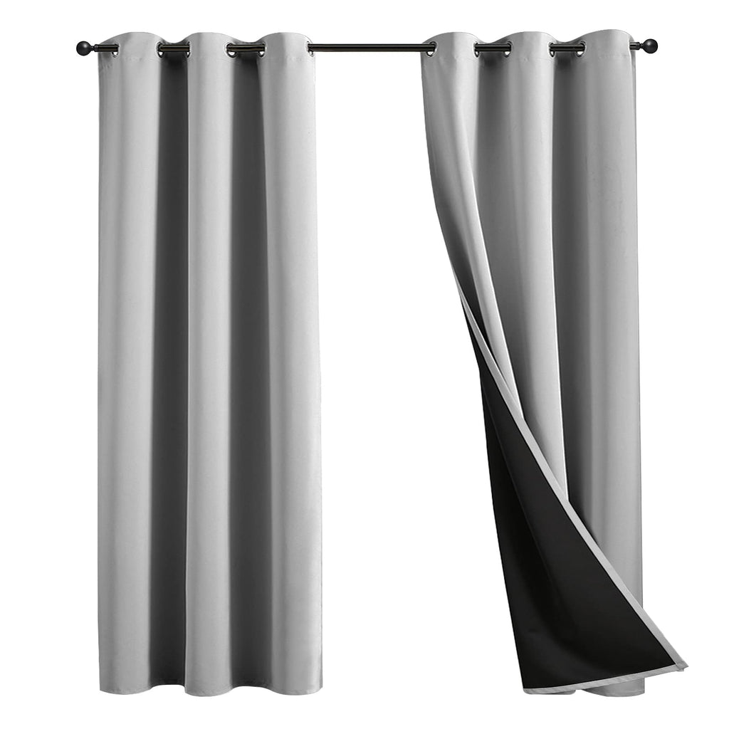 JSFLY 100% Blackout Curtains 84 inch Length for Bedroom 2 Panels