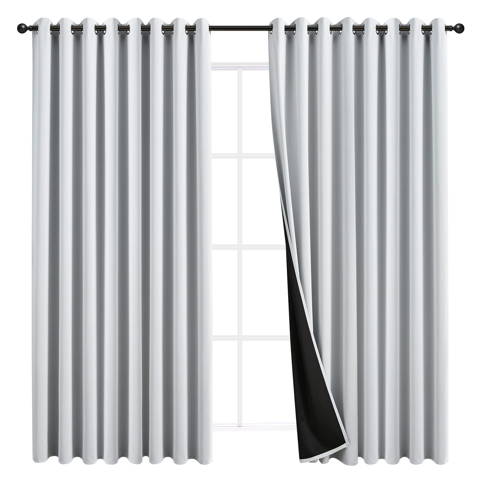 JSFLY 100% Blackout Curtains 84 inch Length for Bedroom 2 Panels