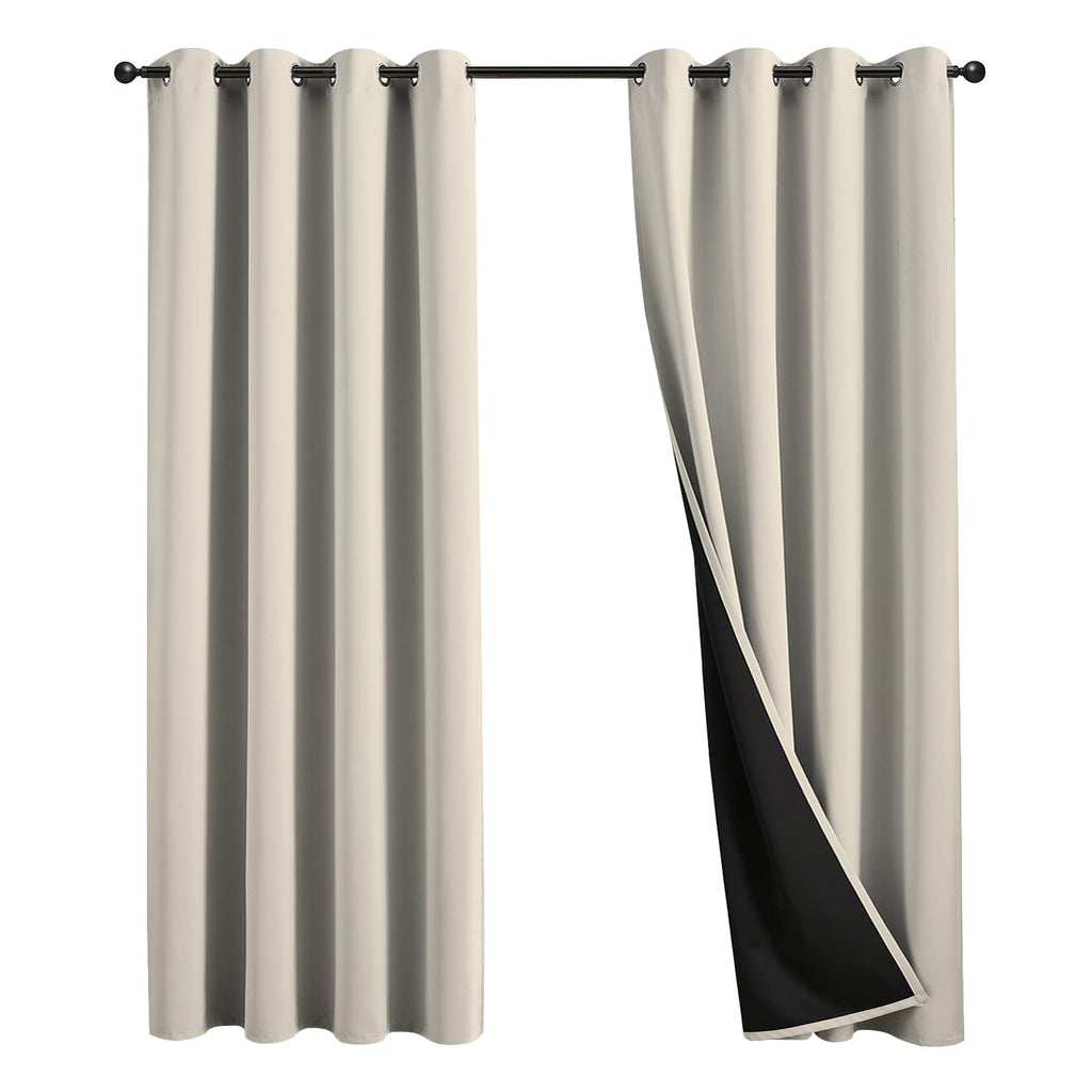 JSFLY 100% Blackout Curtains 84 inch Length for Bedroom 2 Panels