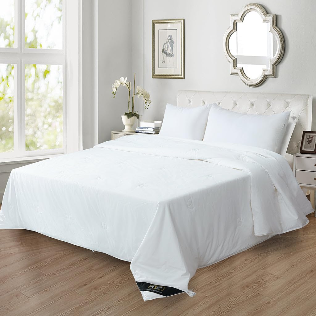 King Size 100% Mulberry Silk Comforter, Ultra Soft & Breathable
