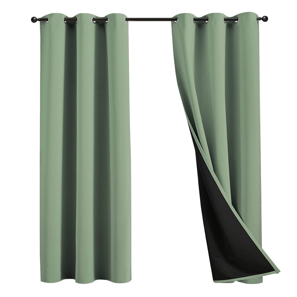 JSFLY 100% Blackout Curtains 84 inch Length for Bedroom 2 Panels