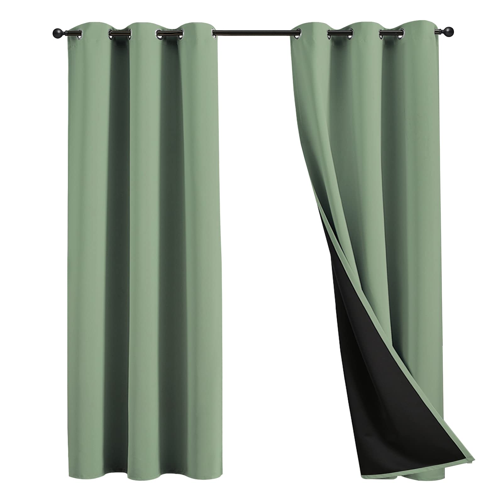 JSFLY 100% Blackout Curtains 84 inch Length for Bedroom 2 Panels