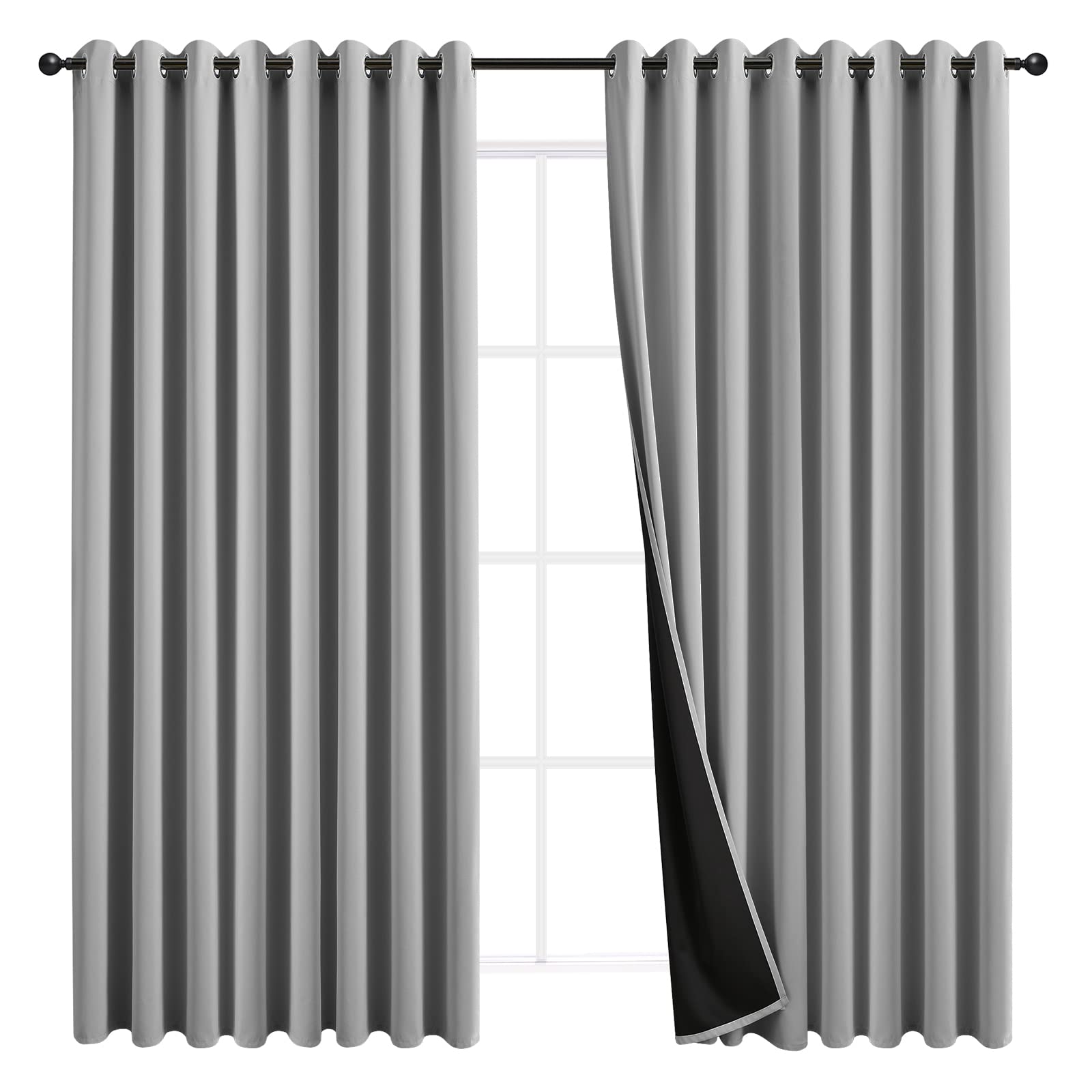 JSFLY 100% Blackout Curtains 84 inch Length for Bedroom 2 Panels