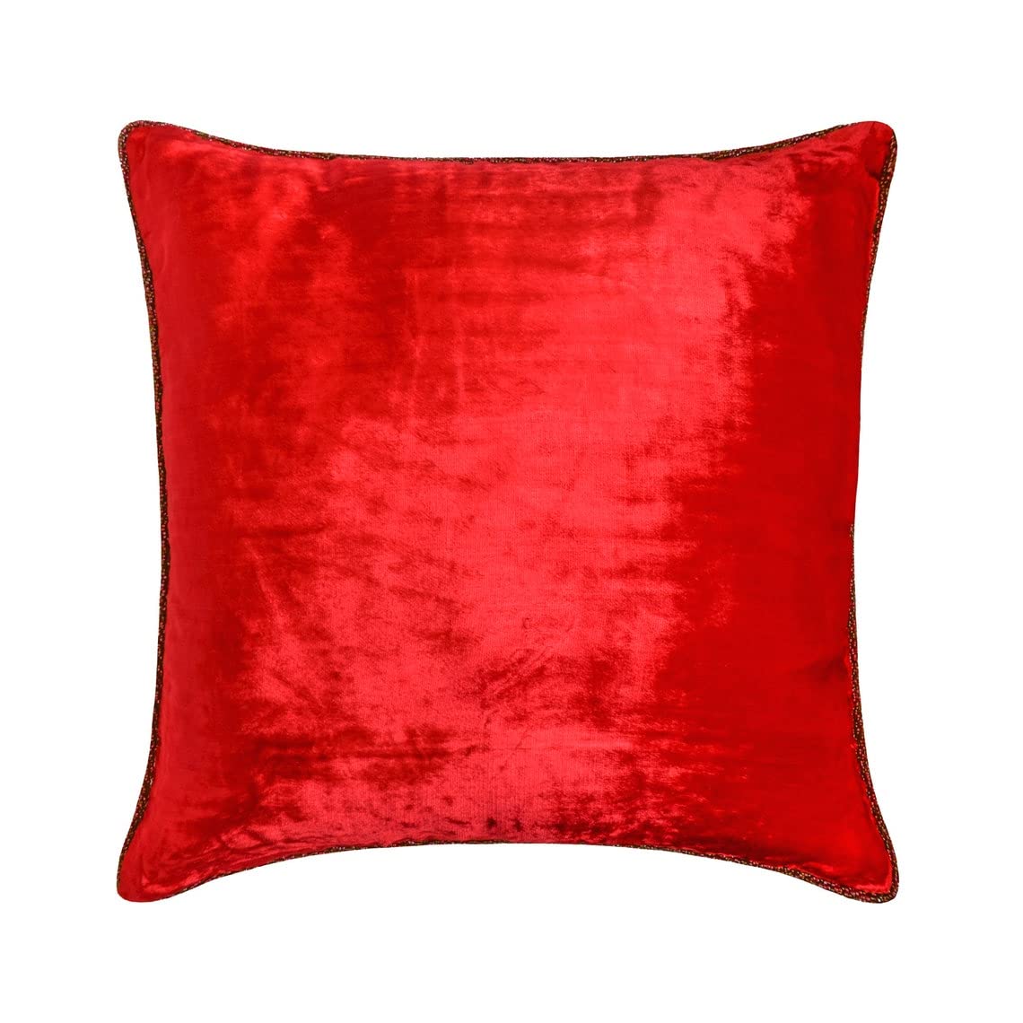 Light Brown Velvet Beaded Cord Cushion Cover, Choco Shimmer