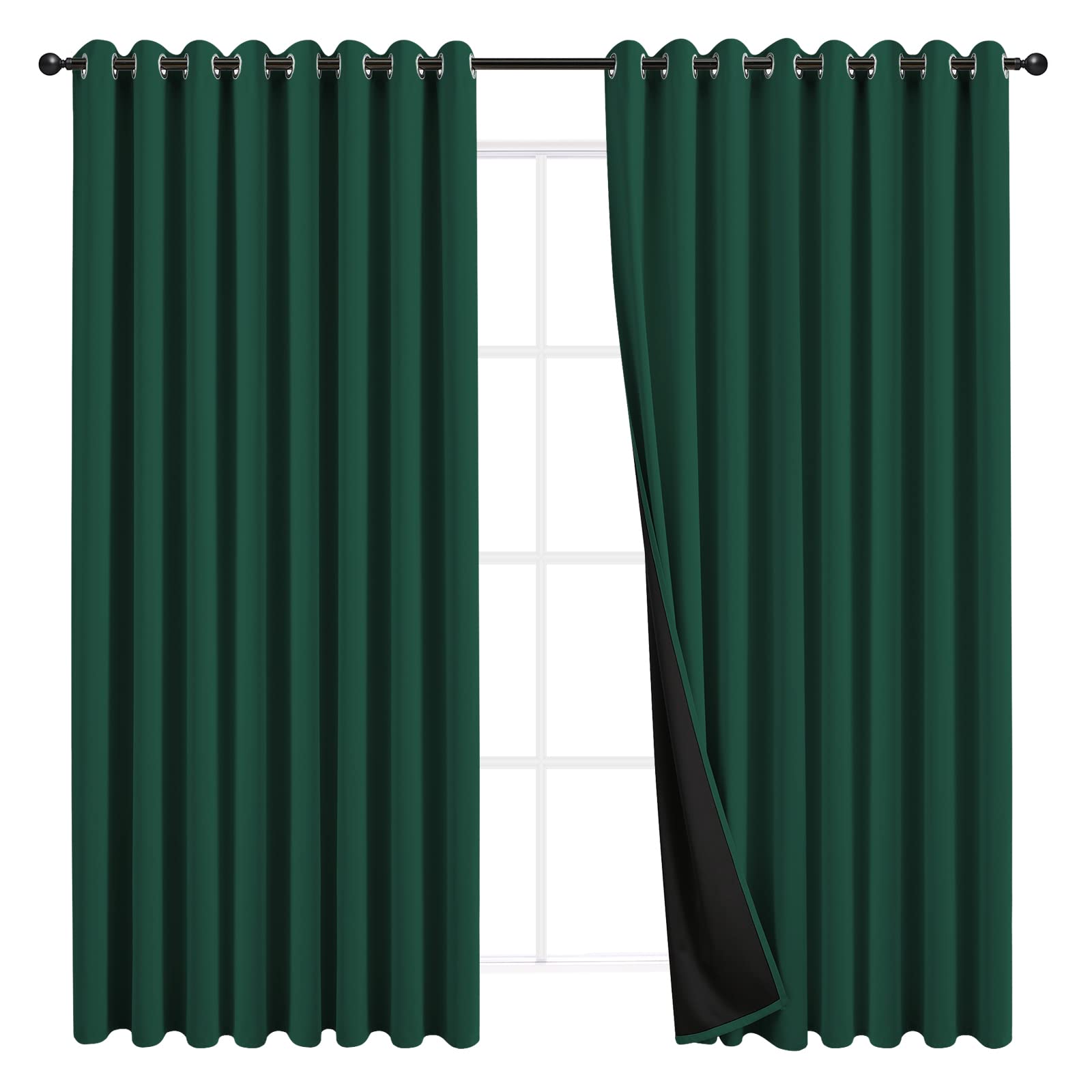 JSFLY 100% Blackout Curtains 84 inch Length for Bedroom 2 Panels