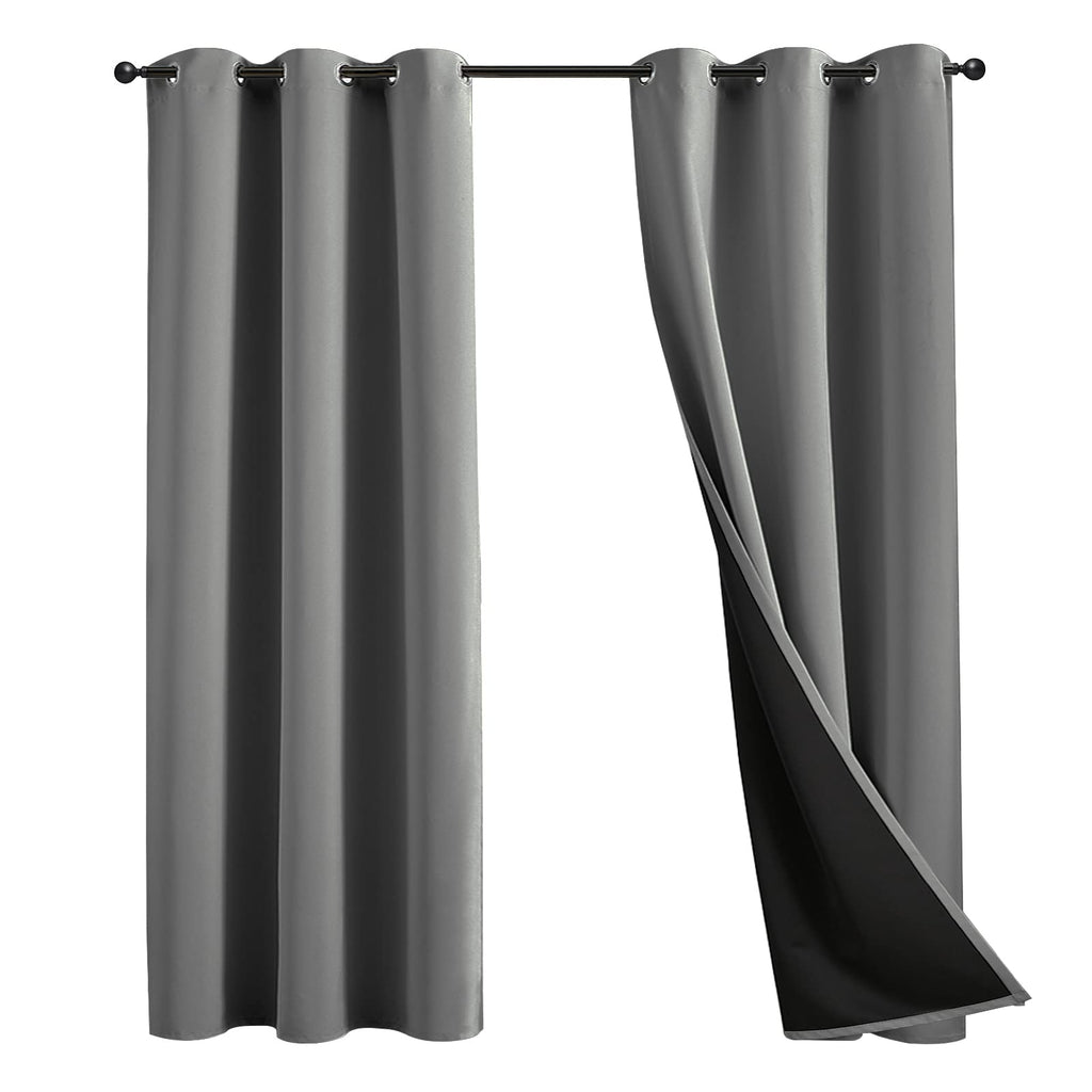 JSFLY 100% Blackout Curtains 84 inch Length for Bedroom 2 Panels